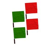 CIYODO 4 pièces Lot de Drapeaux Arbitre de Signalisation Petit Format Rouge et Vert Léger et Résistant pour Football Rugby Athlétisme