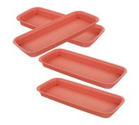 CIYODO 4 pièces Lot de Plateaux Égouttoirs Rectangulaires Plastique pour Pots de Fleurs Soucoupes Anti-Fuite Durables pour Plantes Intérieur et Extérieur Protection des Sols et Meubles