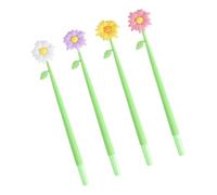 CIYODO 4 pièces Lot de Stylos Créatifs Silicone Forme Fleur Stylos Écriture Ergonomiques Légers pour Étudiants Accessoires Scolaires Pratiques et Originaux Couleur Couleur Aléatoire