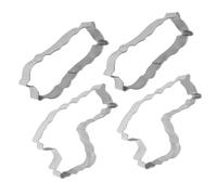 CIYODO 4 Pièces Lot Inox Moules à Biscuits Et Fondants Facile à Démouler Kit Pâtisserie Diy Pour Gâteaux Et Chocolats Grandes Petites