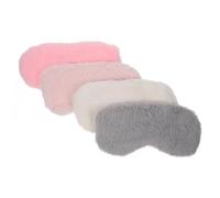 CIYODO 4 pièces Masques de Sommeil Doux Fausse Fourrure Couvre-yeux Respirants et Occultants Réglables pour Dormir pour Voyage Détente et Récupération des Yeux