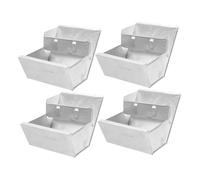 CIYODO 4 Pièces Metal Bunny Feeder Box for Indoor and Outdoor Use Controlled Feed Dispensing Small Animal Food Dispenser for Rabbits Guinea Pigs Chickens Ferrets