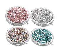 CIYODO 4 Pièces Miroir de Poche Rond Double-Face Miroir Compact Pliable avec pour Voyage et Sac à Main Accessoire Cosmétique Féminin