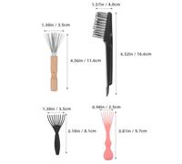 CIYODO 4 Pièces Outils de Nettoyage pour Peignes avec Manche Bois Brosse de Nettoyage Précise pour Retirer Cheveux et Poussières Accessoire Portable pour Usage Domestique et Salon