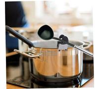 CIYODO 4 pièces Pince Inox Anti-brûlure pour Cuisine Lot de Clips Multi-usage avec Revêtement Antidérapant pour Support Cuillère Spatule et Ustensiles de Cuisine