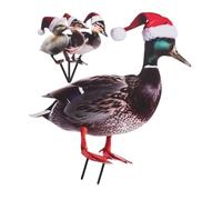 CIYODO 4 Pièces Piquets Canard pour Jardin Décoration Extérieure de Noël Ornements de Pelouse de Jardin Extérieur
