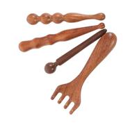 CIYODO 4 Pièces Set de Bâtons de Massage pour Réflexologie Massage Du Visage et Corps Outils de et Gua Sha Précis des Points Acupression Portable et Naturel Couleur