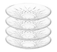 CIYODO 4 Pièces Soucoupe en Verre Ronde Élégante pour Thé ou Sauce Soja, Assiette de Restaurant Facile à Entretenir Esthétique Unifiée, Maison ou Salle à Manger Réutilisable