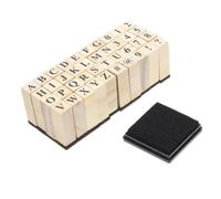 CIYODO 40 Pièces Kit Tampon Lettres Alphabet Bois Encreurs DIY Petits pour Scrapbooking Journaling et Créations Artisanales