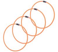 CIYODO 4pcs Goat and Sheep Collars PU Orange Adjustable Anti-Lost Breathable Design No Bell for Livestock Farm