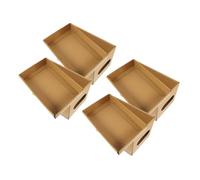CIYODO 4pièces Boîte De Rangement Papier Avec Couvercle Lot De Organiseurs Pour Fichiers Cd Et Documents Idéale Pour Bureau Et Maison
