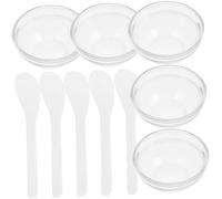 CIYODO 5 ensembles Set de Bols Verre Épais pour Mélange de Masques Faciaux Bol Transparent pour Huile Essentielle Outil DIY pour Soins Du Visage à Domicile et Salon