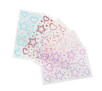 CIYODO 5 Feuilles Autocollants Auto-adhésifs Forme Étoile et Cœur pour Visage Corps Mixte Ab Rose Rouge Bleu Stickers Décoratifs Festival Maquillage Rave