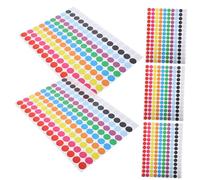 CIYODO 5 feuilles Lot Gommettes Rondes Autocollantes Colorées Pastilles Adhésives pour Codage Décoration et Organisation DIY Faciles à Coller sans Résidu Format Compact pour Bureau et