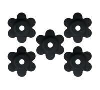 CIYODO 5 Pièces Butées de Drapeau de Jardin en Fleur, Caoutchouc Noir | Anti Dérapant et Coupe Vent, pour Mât et Fanion, Usage Extérieur au Jardin