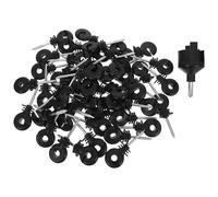 CIYODO 51 Pièces Isolateurs à Visser pour Poteaux en Bois de Clôture Électrique, Kit 51 Pièces en Plastique Haute Résistance Noir, Protection la Pluie, Accessoires pour Systèmes de Grille