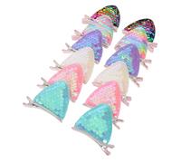 CIYODO 6 Paires Pinces Cheveux Oreilles de Chat Strass pour Filles Barrettes Paillettes Mini Clips Canard Confortables et Légers Accessoires Coiffure Cosplay et Fête Garçon Fille