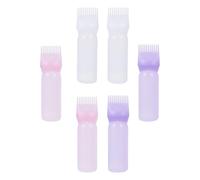 CIYODO 6 pièces Applicateur de Teinture Cheveux Plastique Biberons Maniables avec Peigne Racines Petit Flacon Colorante pour Salon et Usage Maison