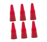 CIYODO 6 Pièces Bouchons Vin Silicone Réutilisables Joint Étanche pour Bouteille Vin Standard Scellant pour Bar et Maison Fond Inox Rouge