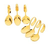 CIYODO 6 pièces Lot de Cuillères Incurvé pour Buffet et Fruits de Mer Manches Droits Innovants Service Polyvalent pour Cuisine et Restaurant