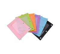 CIYODO 6 pièces Lot de Pochettes à Crayons Classeur Oxford Pochette Transparente avec Fenêtre Capacité Spacieuse pour École Bureau et Rangement Documents