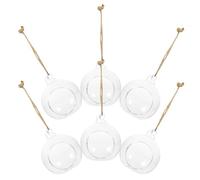 CIYODO 6 pièces Micro Landscape Glass Ball Hanging Vase Transparent Hydroponic Plant Holder for Home Decoration and Tea Light Candle Display