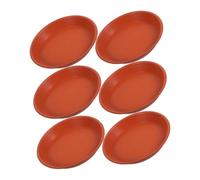 CIYODO 6 Pièces Soucoupes pour Pots de Fleurs Plastique Lot de Base Imperméable Rouge Protection pour Plantes Intérieur et Extérieur Drainage des Eaux