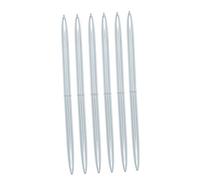 CIYODO 6 Pièces Stylo Bille Métallique Double Tête Rotation Stylo Fourniture Scolaire et Bureau Argenté