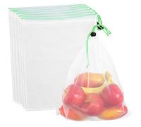 CIYODO 6pièces Lot de Filet pour Fruits et Légumes Respirants et Réutilisables avec Cordon de Serrage pour Pommes de Terre et Autres Aliments
