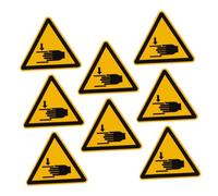 CIYODO 8 Pièces Autocollants de Sécurité Étiquettes Avertissement de Autocollants Auto Adhésifs pour Avertissement de Main Signalétique Résistante Aux Intempéries pour Lieux de Travail