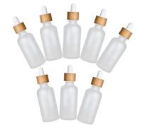 CIYODO 8 pièces Lot de Flacons Verre Givré avec Compte-gouttes pour Huiles Essentielles Petites Bouteilles de Voyage Contenant Liquide pour Parfum et Mélange DIY