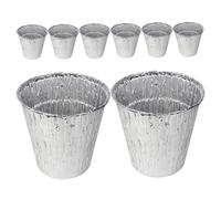 CIYODO 8 pièces Lot Doublures Aluminium Seau à Graisse Résistantes Haute Température pour Barbecue Capacité Renforcée et Design Portable pour Friteuses et Cuisson Extérieur