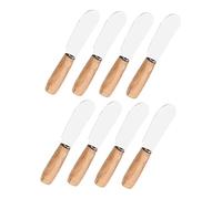 CIYODO 8 pièces Spatules à Beurre Inox avec Manche Racloirs Pâtisserie Réutilisables Non Adhérents Épandeurs pour Fromage et Gâteau Ustensiles Faciles à Nettoyer pour Usage Maison et