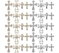 CIYODO 80 Breloques en Alliage de Croix pour Ongles 3d, Décoration Nail Art Western, Pack 8 Modèles X 10 Pièces, Accessoires Manucure DIY Professionnels et Personnels
