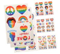 CIYODO 9 feuilles Stickers Temporaires Arc-en-ciel pour Visage et Corps DIY Tatouages Faux Décoratifs pour Fête Fierté Autocollants Adhésifs Résistants et Colorés