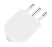 CIYODO Adaptateur de prise de terre italien mâle 3 broches rondes blanc en PC, support 16 A, idéal pour appareils haute puissance bureau et en déplacement