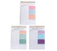 CIYODO Agenda Planificateur Quotidien Non Daté 3 Pièces pour Enseignants - Carnet Compact 23 Cm - Fournitures de Bureau - Agenda Hebdomadaire Listes de Contrôle - Organisation