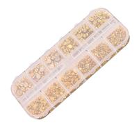 CIYODO Autocollants pour Nail Art Demi-Cercles Dorés 2300 Pcs Décoration D’Ongles Perles et Diamants Accessoires Nail Art Auto-Adhésifs pour Manucure et Créations DIY