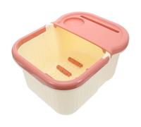 CIYODO Bac à Bain de Pieds Portable en Pp Beige Rétention de Chaleur, pour Spa et Voyage, Bassine de Pédicure Confortable et Pratique
