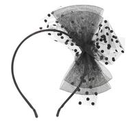 CIYODO Bandeau Rétro Dentelle Filet Noir avec Grand Nœud et Voile Serre- Élégant pour Femme Années Accessoire Mode Chic pour Fête et Quotidien