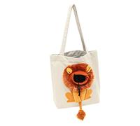 CIYODO Bandoulière en Toile Imprimé Lion 3D pour Chats De Transport pour Animaux De Compagnie avec Trou