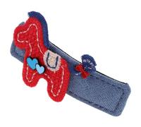 CIYODO Barrettes Cheval Denim Rouge Petits Clips Tissu Doux pour Filles Accessoires Année Du Cheval Pinces Mignonnes pour Fêtes et Nouvel An