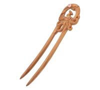 CIYODO Bâtonnets à Cheveux en Bois Khaki Gravures Ethniques Raffinées, Accessoire Décoratif Poli pour Chignons de Mariages et Bals, Style Vintage pour Femmes