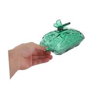 CIYODO Beurrier Verre avec Couvercle et Couteau Plateau Couvert Polyvalent pour Beurre Gâteau et Fromage Stockage Hermétique pour Comptoir Fêtes et Mariages Design Rétro Vert