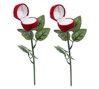 CIYODO Boîte À Bagues En Forme De Rose Rouge Compacte Pour Mariage Et Saint-Valentin Porte-Alliance Élégant Et Pratique Pour Bijoux Coffret Cadeau Romantique