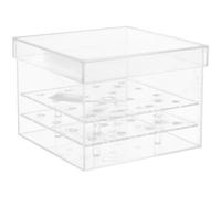 CIYODO Boîte à Fleurs Carrée Transparente 20X20X15 CM en Acrylique 16 Trous pour Jardinière Stabilisée Étui à Fleurs Éternelles Support de Roses pour Emballage Présent et Décoration