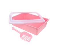 CIYODO Boîte à Litière Semi Couverte pour Chat Bac à Litière Projections Conception et Durable pour de Âges Pratique et Facile à Nettoyer