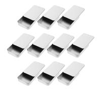 CIYODO Boîte à Rectangulaire à Couvercle Coulissant Lot de 10 Mini Boîte en Métal Argenté Compacte Organiseur de Rangement Portable pour Voyage et Accessoires D’Hygiène Bucco-