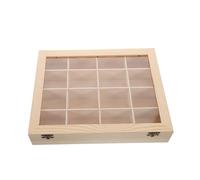 CIYODO Boîte Bois pour Collection de Roches avec Couvercle Transparent Organisateur à Compartiments pour et Rangement de Minéraux et Cristaux Vitrine de Collection Élégante et Polyvalente