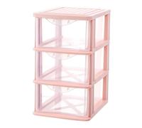 CIYODO Boîte de Bureau Rose à 3 Tiroirs en Plastique Robuste, Rangement Multi-Niveaux pour Articles Divers et Fournitures Scolaires